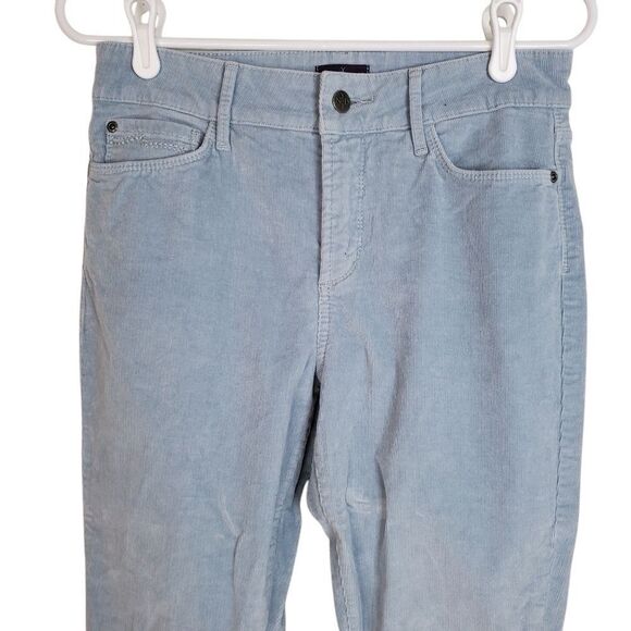 NYDJ Powder Blue Corduroy Stretch Mini Boot Cut Pants Size 4 - Picture 3 of 17